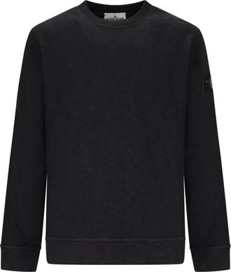 Stone Island Sweatshirts, male, Black, Size: XL Casual Cotton Sweatshirt for Men