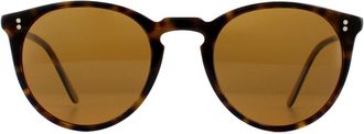 Oliver Peoples Round Horn Brown Sunglasses