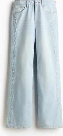 H&M Wide High Waist Jeans - Helles Denimblau
