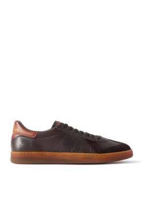 Officine Creative Militia 001 Suede-Trimmed Full-Grain Deerskin Sneakers