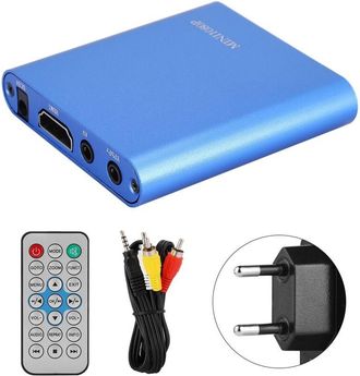 OEM Reproductor Multimedia Digital Mini Hdmi 1080p, Decodificador De Disco Duro Con Mando A Distancia (100-240v) Azul Ue