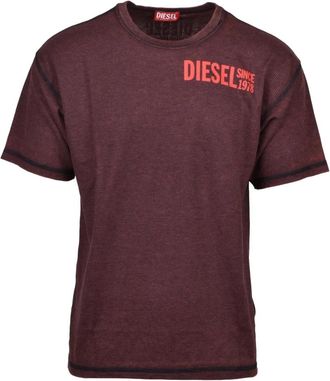 Diesel tshirt - Heren - T-shirts - Rood - XL - Katoen - Tops