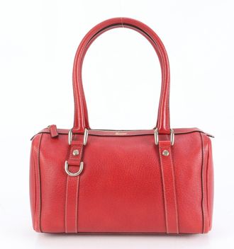Gucci Abbey Red Color Leather Tote Bag (Pre-Owned)