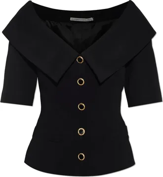 Alessandra Rich Dames, Jassen, Zwart, Maat: S Wol