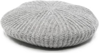 Miu Miu Logo-embroidered Ribbed-knit Beret