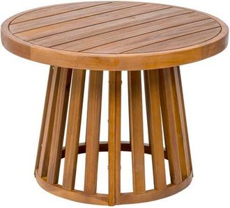 Jonathan Y Designs Solanya 27.5 Modern Coastal Acacia Wood Indoor/Outdoor Pedestal Base Round Coffee Table in Natural at Nordstrom