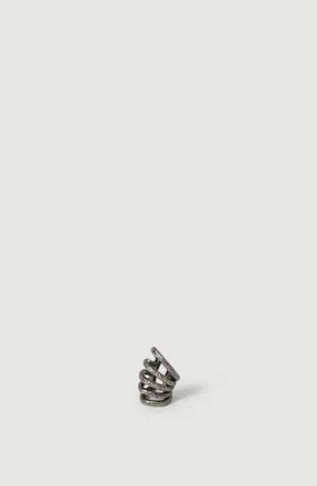 Brunello Cucinelli Sterling Silver shimmer ear cuff in Lignite at Nordstrom