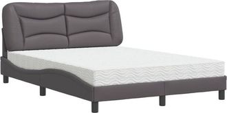vidaXL Vidaxl - Cama Con Colch&oacute;n Cuero Sint&eacute;tico Gris 120x200 Cm