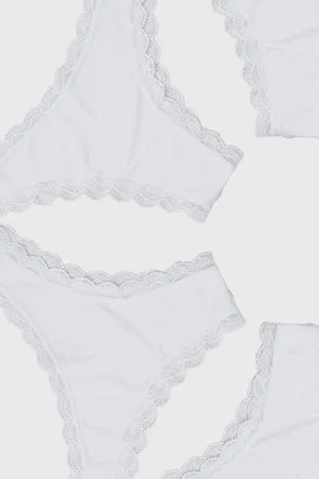 Stripe and Stare Brazilian Four Pack in White at Nordstrom, Size X-Small Uk