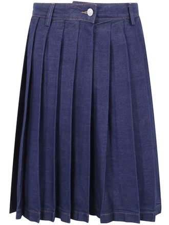 7 For All Mankind Pleated Midi Skirt