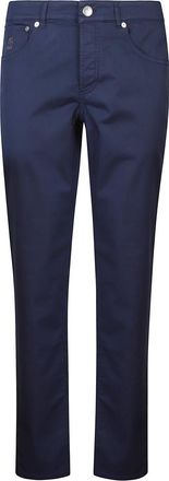 Brunello Cucinelli Blue Flat Front Trousers