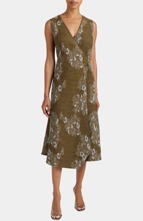 Santorelli Ursa Sleeveless Faux Wrap Dress in Sahara at Nordstrom, Size 8