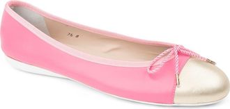 Paul Mayer Attitudes Best Cap Toe Ballet Flat in Hot Pink/Gold at Nordstrom, Size 8.5