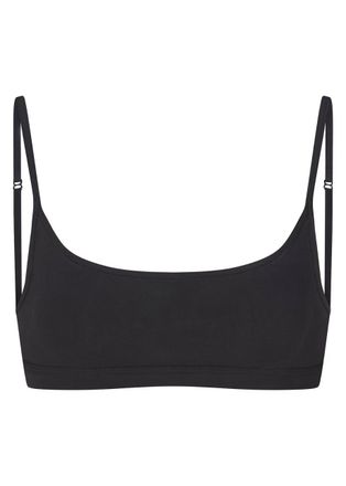 SKIMS Everyday Stretch-cotton Scoop Bralette - Black - L (UK16-18)