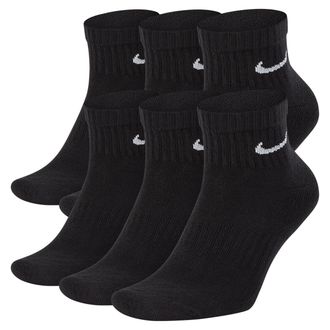Nike Mens Everyday Cushioned Training Ankle Socks (6 Pairs) in Black | SX7669-010