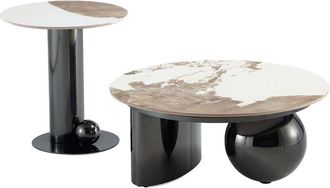 Manhattan Comfort Laurel 2Pc Modern Coffee Table & End Table Set