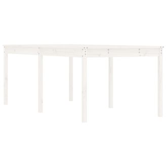 vidaXL Vidaxl - Mesa De Jard&iacute;n Madera Maciza De Pino Blanco 203,5x100x76 Cm
