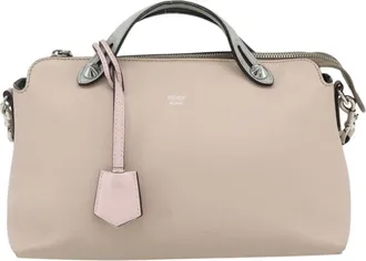 Fendi By The Way Satchel Leather Beige Leather Handbag (Pre-Owned)