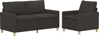 vidaXL Juego De Sof&aacute; 2 Uds. Gris Oscuro Tela Vidaxl