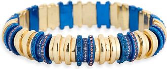 Covet Two-Tone Ombr&eacute; Cubic Zirconia Stretch Bracelet in Blue Multi/Sapphire/Gold at Nordstrom Rack