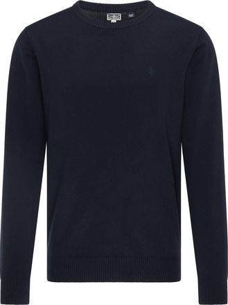 Dreimaster Dreimaster trui met ronde hals Heren marine