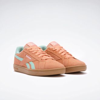Reebok Classic Sneaker REEBOK CLASSIC REEBOK COURT RETRO, Damen, Gr. 40,5, orange (sunkissedorange, glitchaqua, gum), Synthetik, Textil, Schuhe Sneaker
