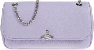 Vivienne Westwood Tassen, Dames, Paars, ONE Size, Leer, Schoudertas met Logo