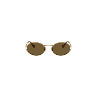 Miu Miu Miu Miu Logo Sunglasses, Woman, Loden Lenses