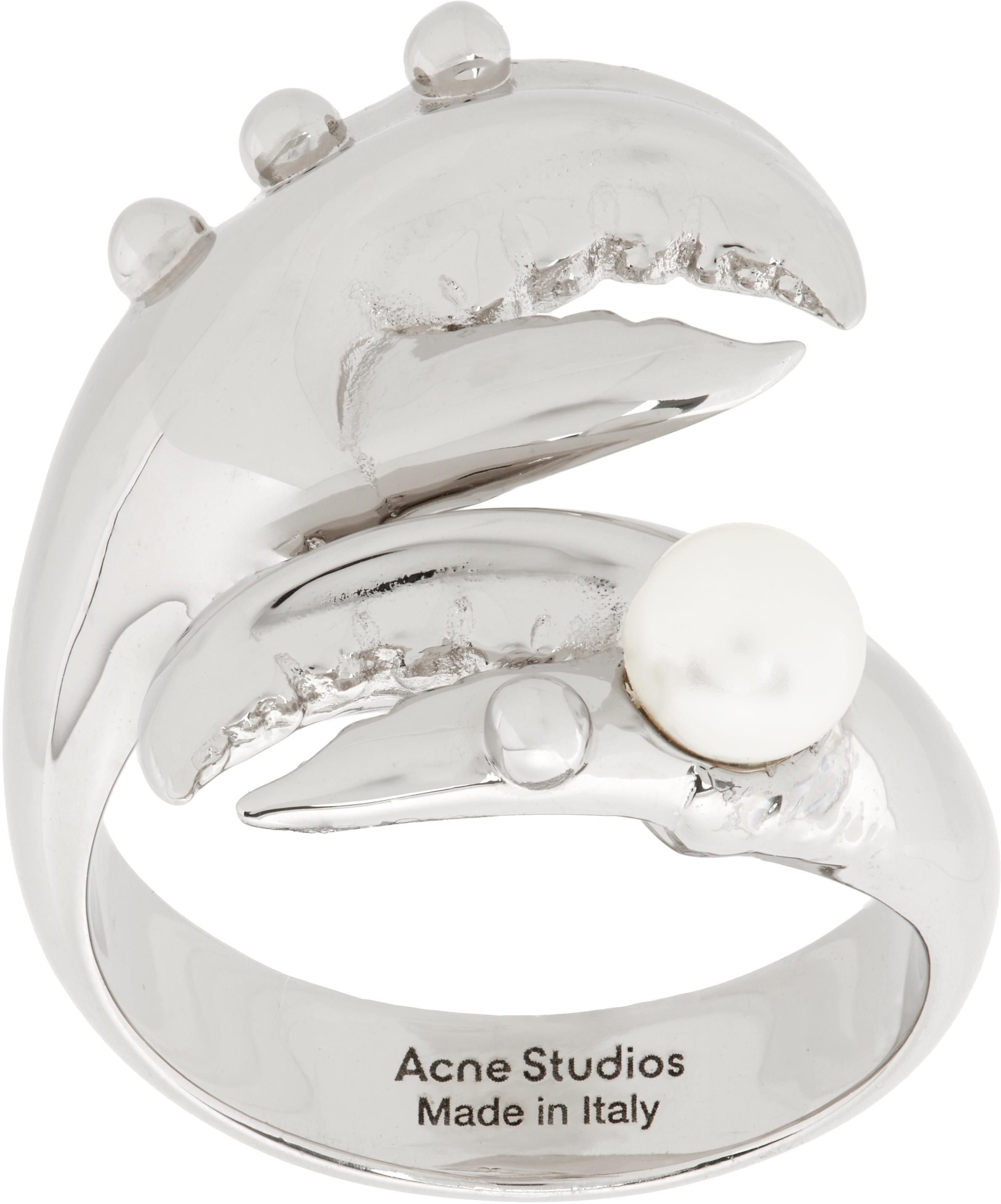 【関税込み】Acne Studios シルバー Crystal リング Acne Studios Silver Crystal Hoop Earrings from $470.00 - on