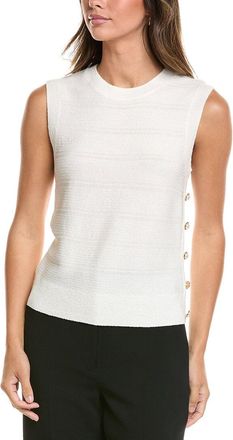 St. John Crew Side Placket Wool-Blend Tank