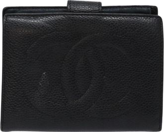 Chanel Coco Mark Black Canvas Wallet (Pre-Owned)