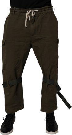 Dolce & Gabbana Unisex Brown Cotton Stretch Cargo Pants Elastane
