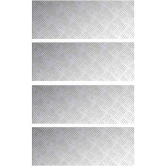 vidaXL Dischi Quadrati 4 pcs Argento 80 x 30 cm Alluminio - Vidaxl