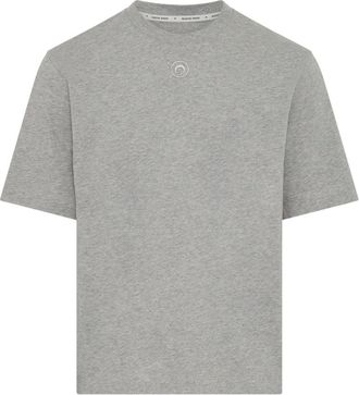 Marine Serre Moon Logo Jersey Loose Fit SS T-shirt - Heren - Tops - Grijs - Maat: M Jersey
