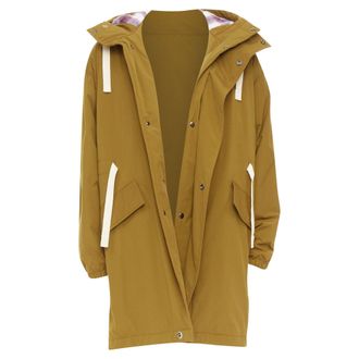 Acne Studios Oil Yellow Ozzy nylon drawstrings plaid hood fishtail parka FR48 M
