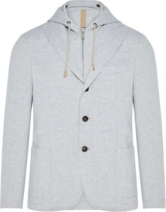 Eleventy Giacca a tre bottoni con cappuccio - Grigio