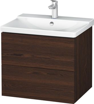 Duravit Duravit L-cube Mueble De Pared 620mm De Ancho, Profundidad 481, 2 Cajones, Se Ajusta A La Altura De P3 Comfort. Art&iacute;culo 233265, Color: Nogal Cepillad