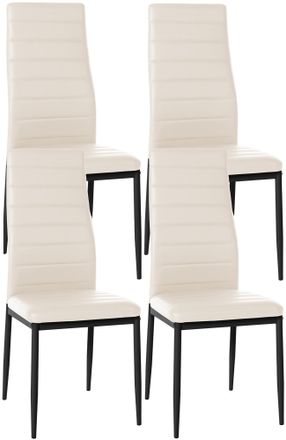 Clp Clp - Juego De 4 Sillas De Comedor Mayfair Crema Simil Cuero
