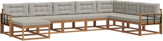 vidaXL Conjunto De Sof&aacute;s De Exterior 8 Uds. Gris Natural Y Claro Vidaxl