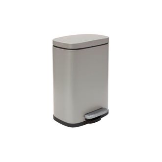 Spirella Spirella - Papelera Con Pedal Acero Akira 12l Gris Topo Mate