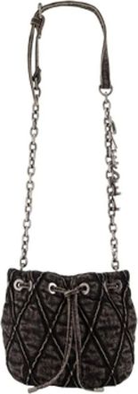 Diesel Tassen, Dames, Grijs, ONE Size, Katoen, Charm-D Kleine Portemonnee