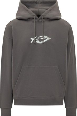 Yohji Yamamoto Grey Relaxed Logo Hoodie