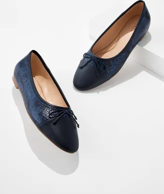 Talbots Ansly Nappa Embossed Ballet Flats - Blue - 10 1/2 M Talbots