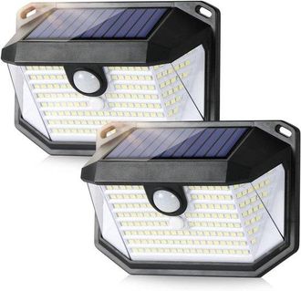 OEM Luces Solares Sensor Movimiento Iluminaci&oacute;n Solar Ip65 Impermeable Foco Led L&aacute;mpara Aplique Seguridad L&aacute;mpara Balc&oacute;n Garaje Negro 2 Piezas