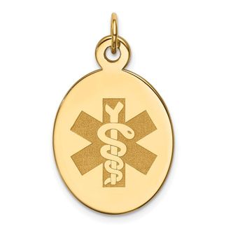 Diamond2Deal 14k Yellow Gold Non-enameled Medical Jewelry Pendant