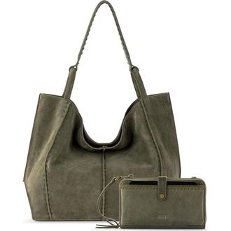 The Sak Los Feliz Large Tote Leather Bag & Iris Smartphone Bundle in Moss Suede at Nordstrom