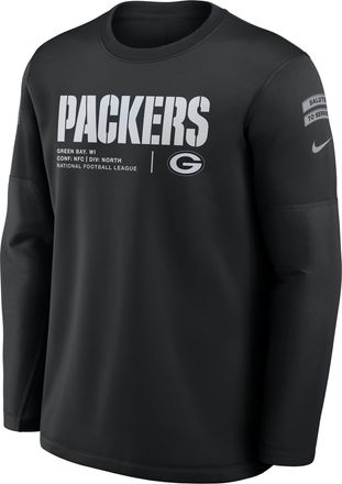 Nike Green Bay Packers Salute to Service Sideline Coaches Nike Mens NFL Pullover Crew in Black | 03BR00AA2C-97P