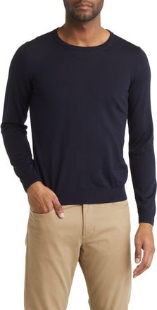 BOSS Leno Virgin Wool Crewneck Sweater in Dark Blue at Nordstrom, Size Xx-Large