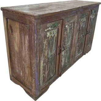 Wanderlust Deco Aparador De Madera Artesanal 130x40x77h Cm