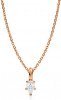 Allurez Pear Lab Diamond Prong Pendant Necklace 14K Rose Gold (0.25ct)